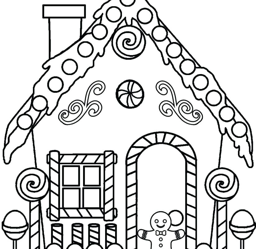 823x800 Gingerbread House Coloring Sheets Printables Free Download
