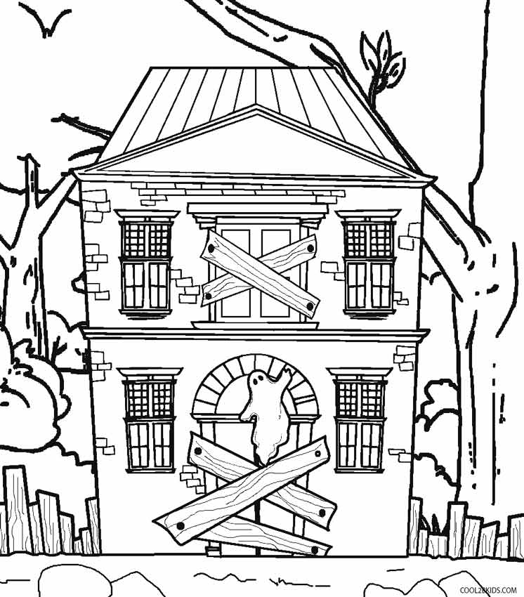 746x850 Haunted House Coloring Page Best Haunted House Coloring Page