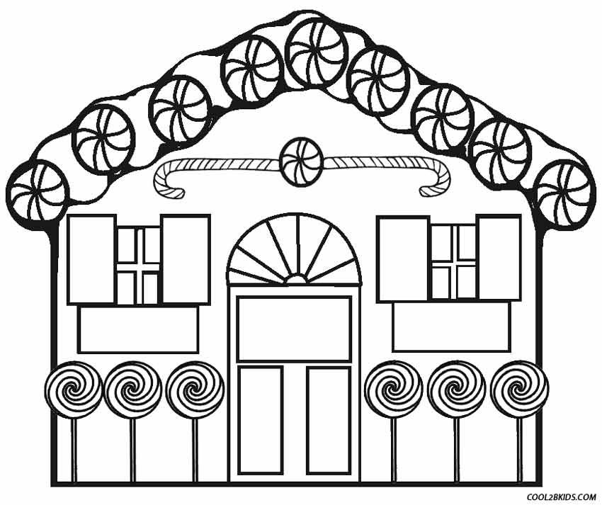 850x713 Printable Gingerbread House Coloring Pages For Kids