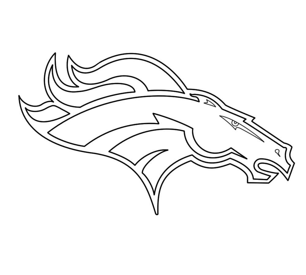 1000x900 Broncos Logo Coloring Page Get Bubbles