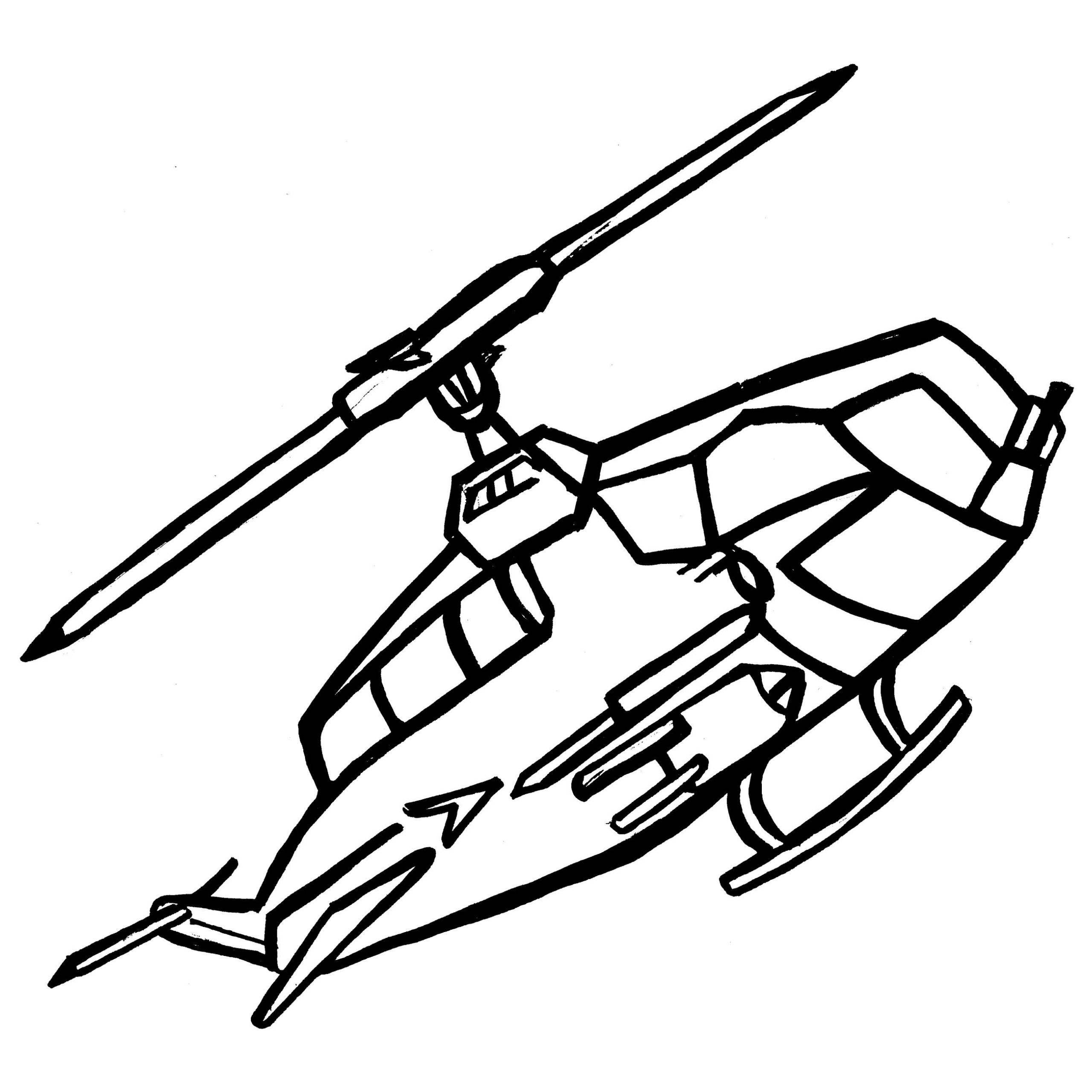 2560x2560 Huey Helicopter Coloring Pages