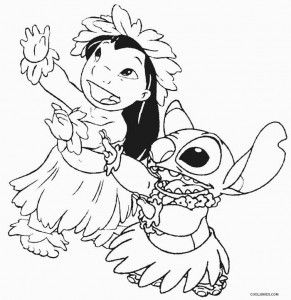 291x300 Lilo And Stitch Hula Coloring Pages Great Pin! For Oahu