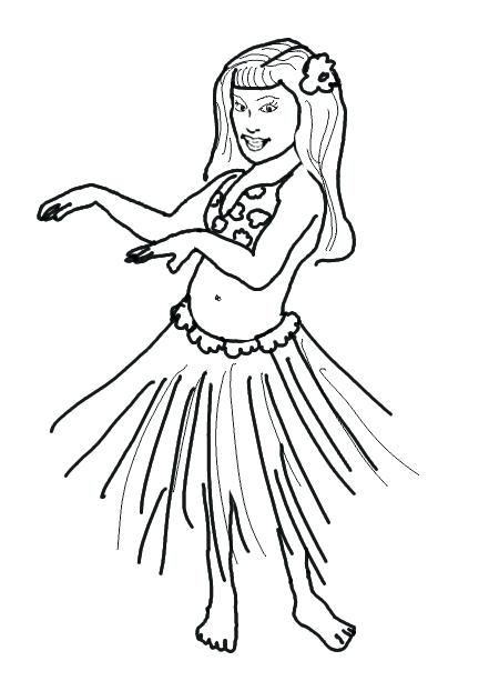 450x613 Hula Girl Coloring Page