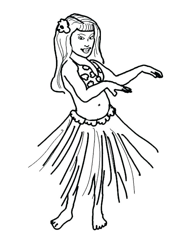 600x817 Hula Girl Coloring Page S Coloring Pages To Print Disney