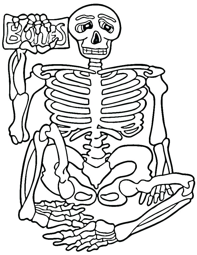 750x970 Skeleton Coloring Pages For Kids Awesome Human Skeleton Coloring