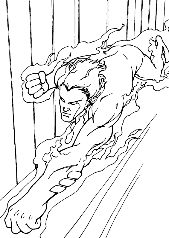 565x792 Human Torch Coloring Pages