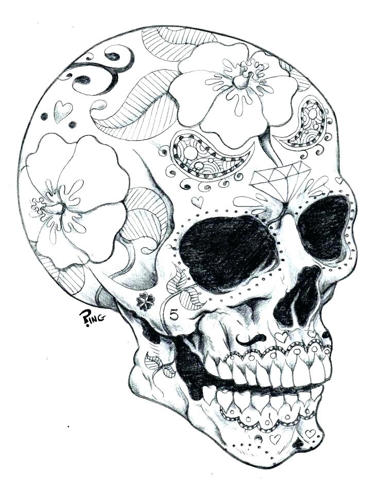 736x944 Day Of The Dead Coloring Pages To Print Day Of The Dead Coloring