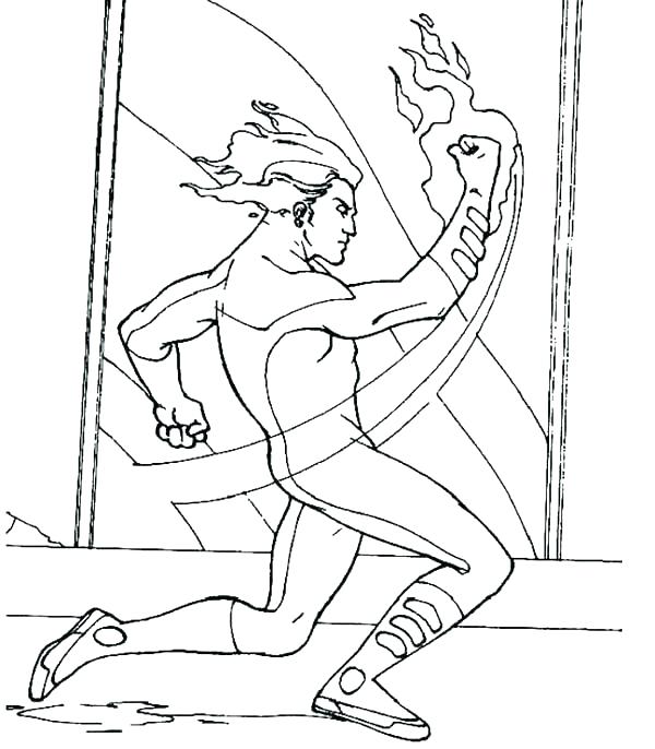 600x686 Lego Human Torch Coloring Pages Fantastic Page Four Flying Fast