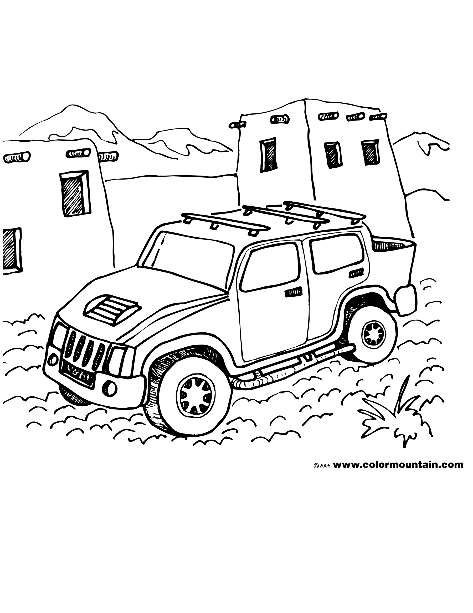 1800x2329 Hummer Coloring Sheete