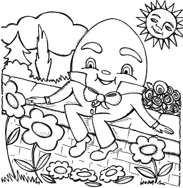 600x618 Humpty Dumpty Coloring Page