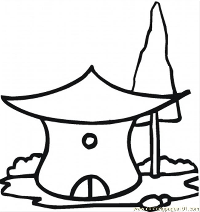 650x687 Hut Coloring Pages