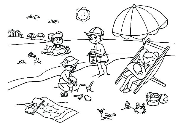 600x442 Beach Colouring In Beach Coloring Pages Entertaining Beach G Pages
