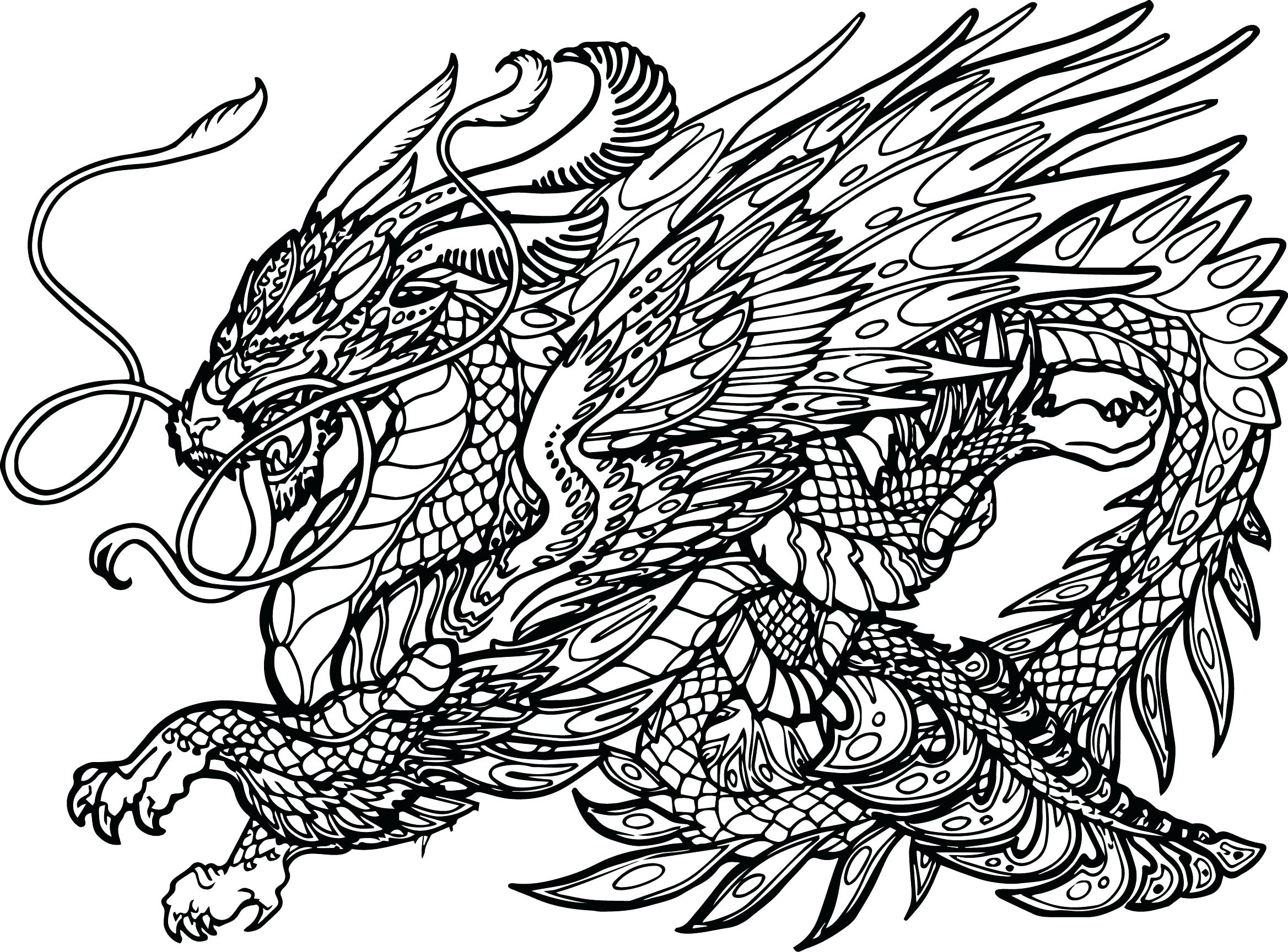 2337x1729 Coloring Page Coloring Pages Dragon Hydra Creature Page Online