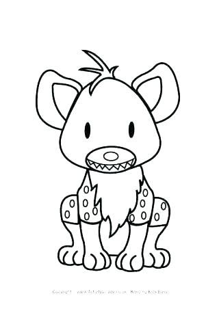 320x452 Hyena Coloring Page