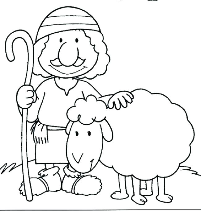 650x684 Coloring Pages Sheep And The Shepherd