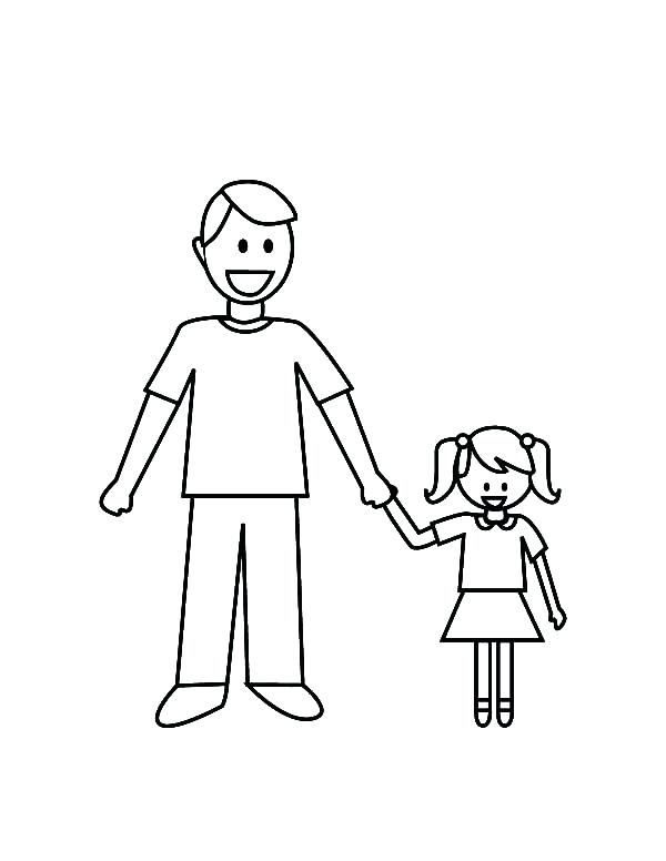 600x776 Dad Coloring Pages Daddy And Her Daughter I Love Dad Coloring