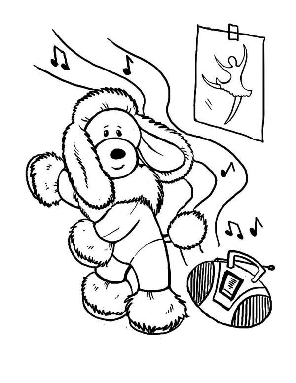 600x777 This Funny Dog Learn To Dance Coloring Page