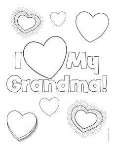 I Love Grandma Coloring Pages