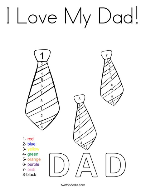 468x605 I Love My Dad Coloring Page