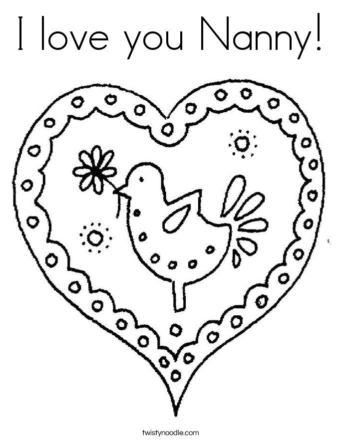 685x886 I Love You Nanny Coloring Page
