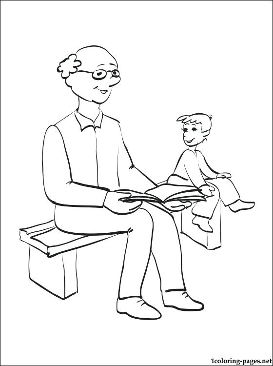 560x750 Grandparents Coloring Page Grandfathers Day Coloring Page I Love