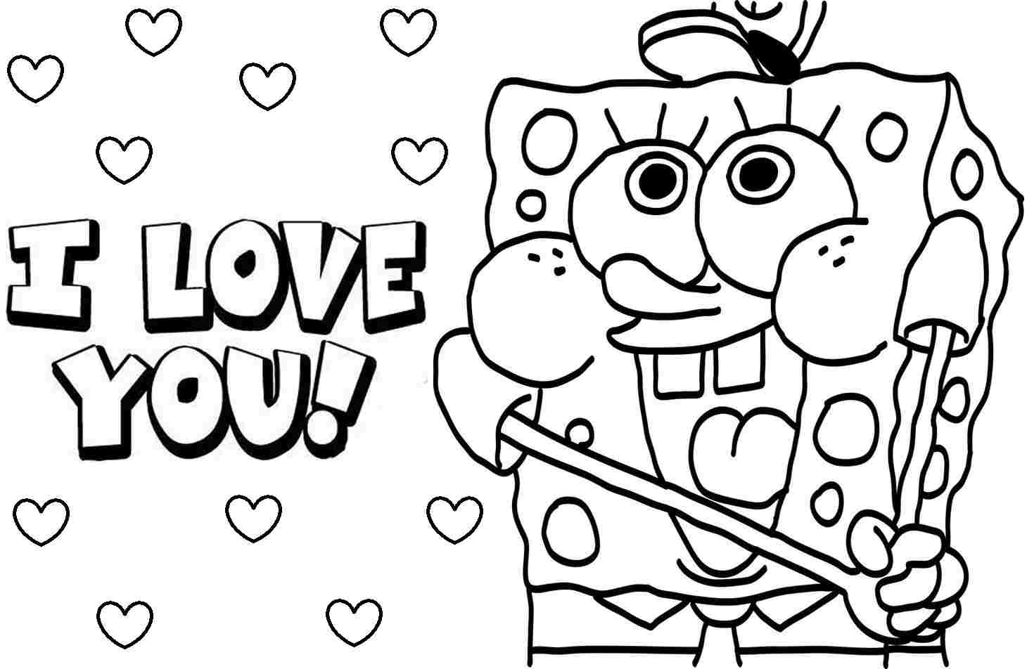 1460x952 Spongebob Valentine Coloring Pages Cool Spongebob Printable