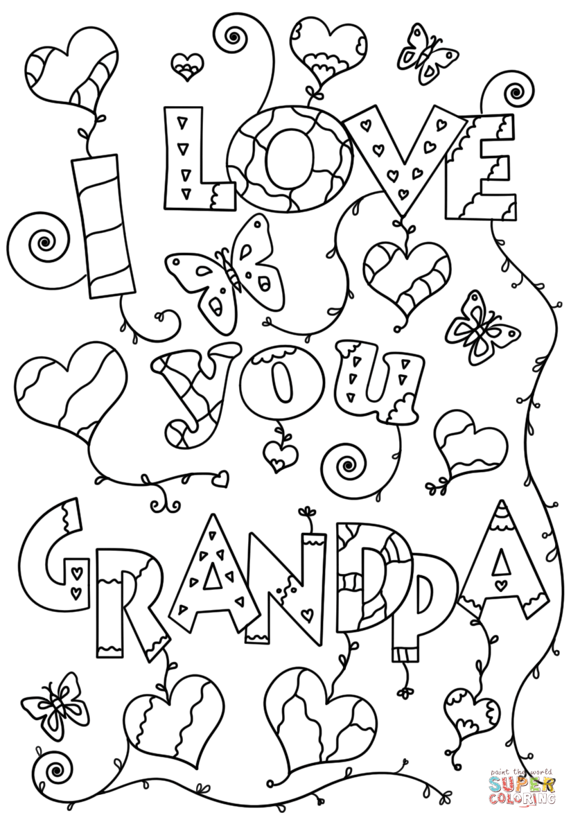 824x1186 Revolutionary I Love You Grandpa Coloring Page