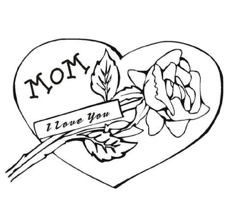 889x822 I Love You Mom Coloring Pages To Download And Print For Free