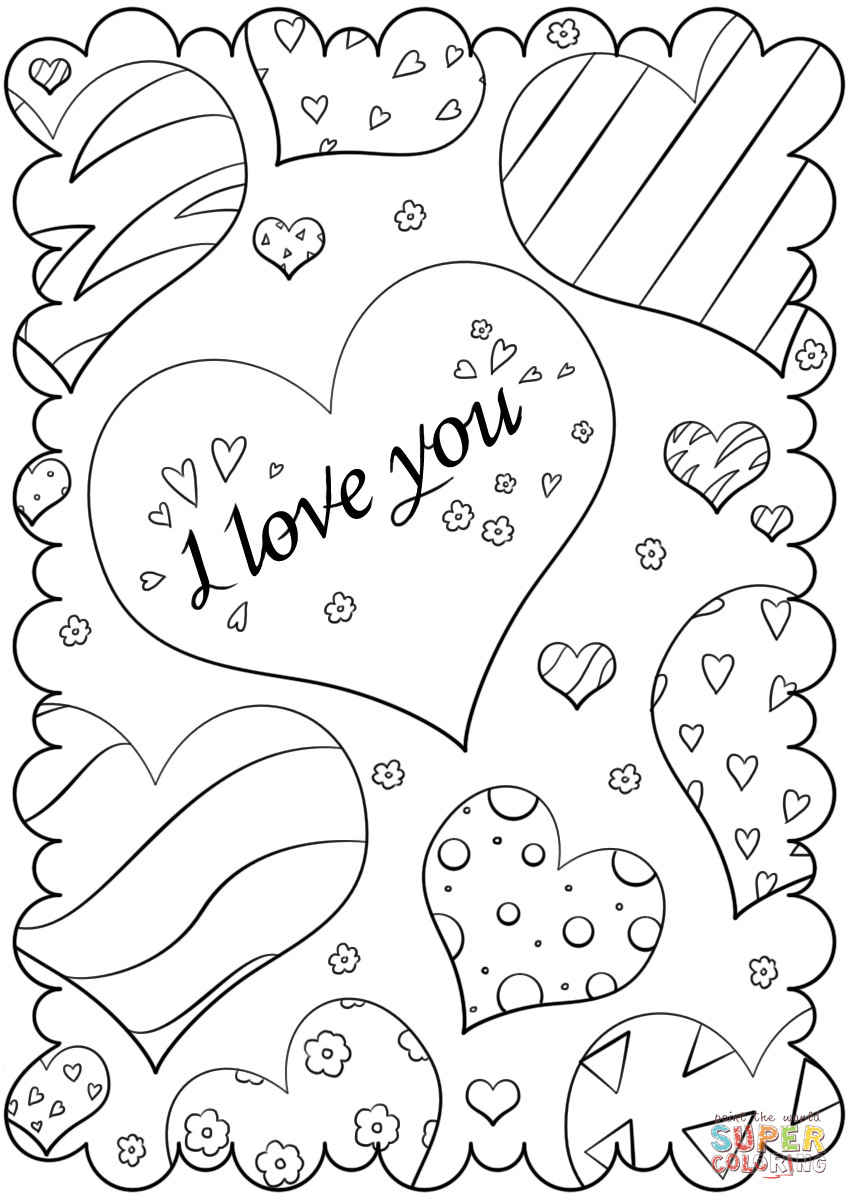 849x1200 Free Printable I Love You Coloring Pages For Adults Wagashiya