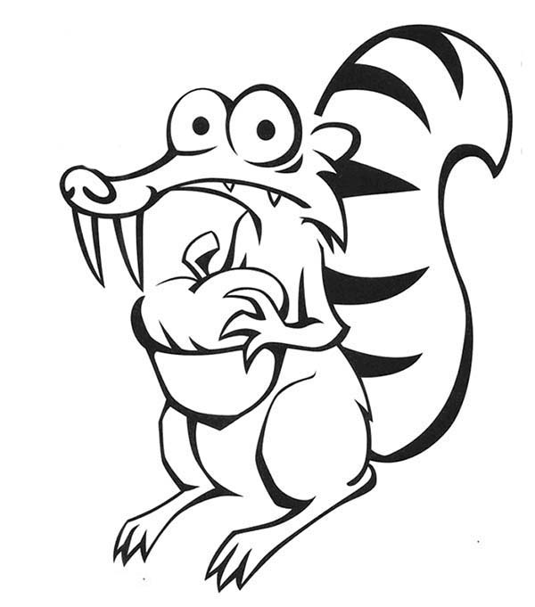 600x681 Cute Picture Of Scrat In The Animals Of The Ice Age Coloring Pages