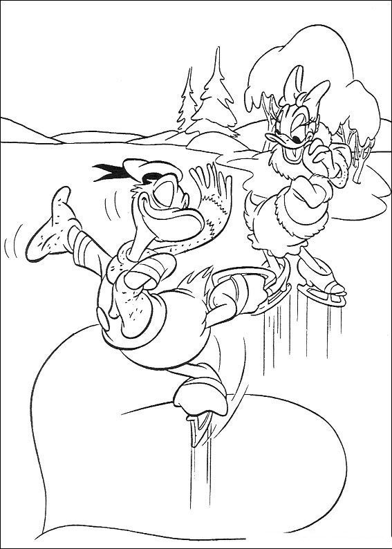 567x794 Donald On Ice Coloring Pages Boys Pages
