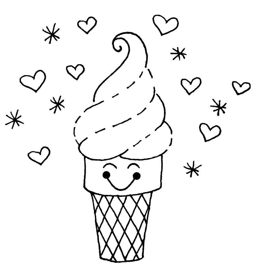 836x858 Ice Cream Coloring Pages