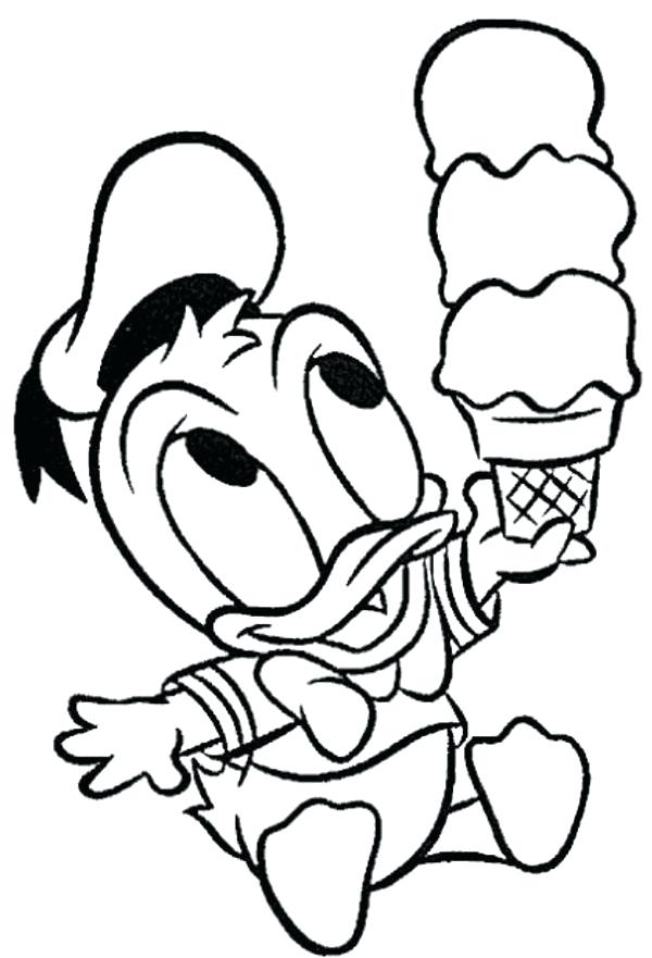 600x881 Donald Duck Coloring Pages Free Printable Baby Duck Ice Cream