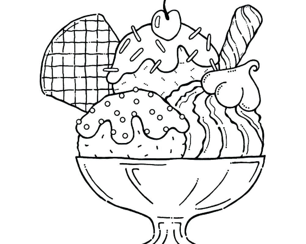 1000x800 Ice Cream Cone Coloring Page