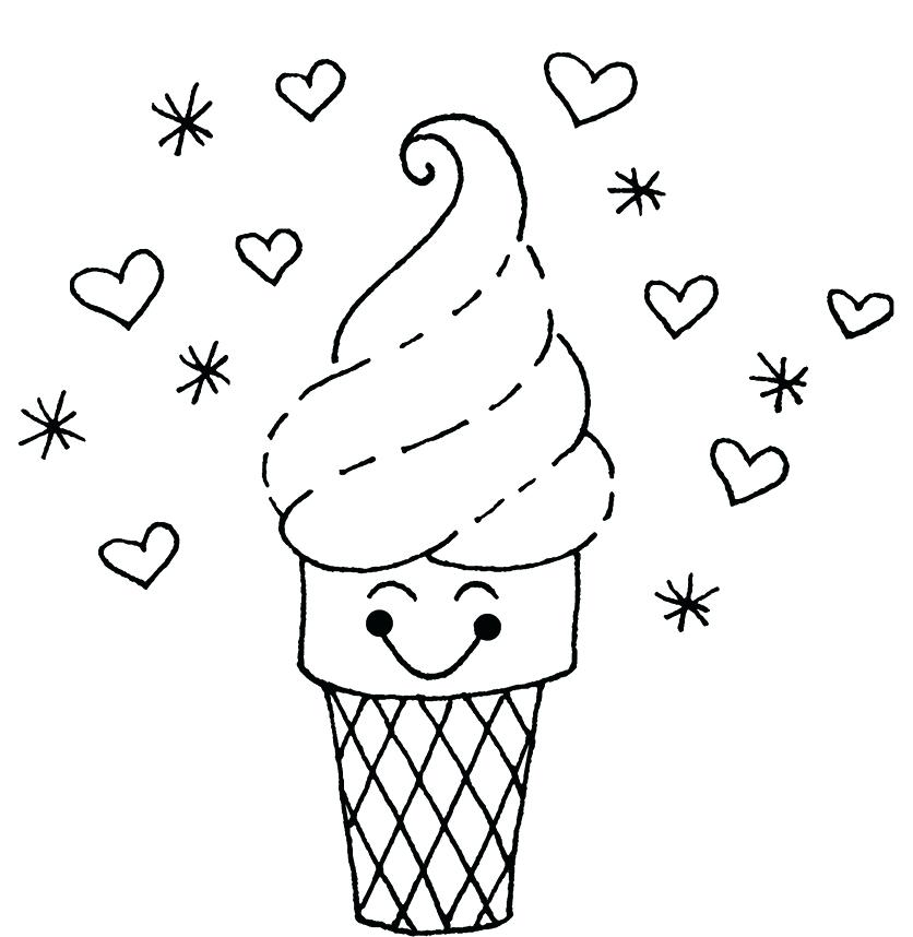 836x858 Ice Cream Cone Coloring Page Ice Cream Cone Coloring Sheet Also