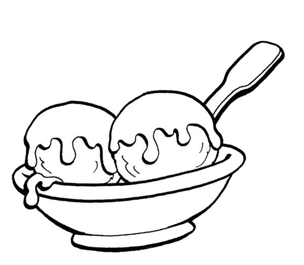 600x523 Two Ice Cream Scoops Coloring Page