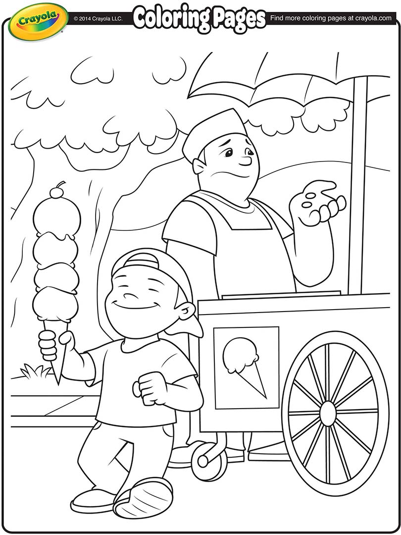 810x1080 Ice Cream Vendor Coloring Page