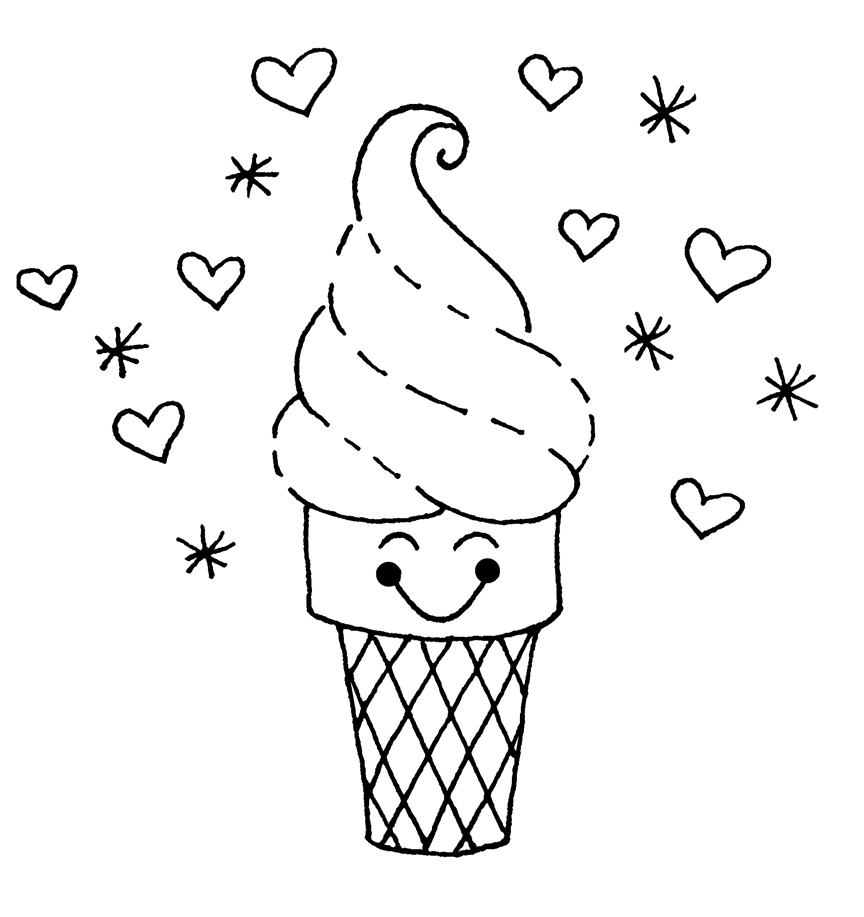 864x917 Ice Cream Coloring Pages