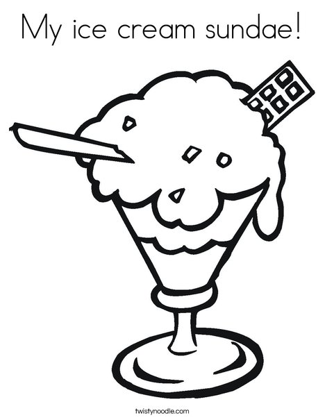 468x605 My Ice Cream Sundae Coloring Page