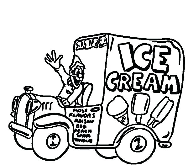 600x526 Ice Cream Truck Colouring Page And Ice Cream Truck Coloring Pages