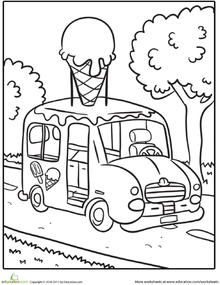 220x285 Transportation Coloring Page Ice Cream Truck Art
