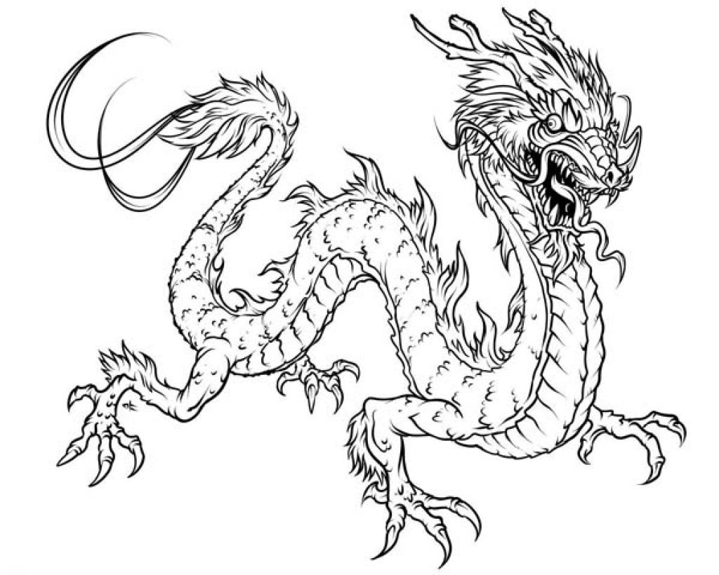 1024x819 Chinese Dragon Coloring Pages Colouring Free Beauteous