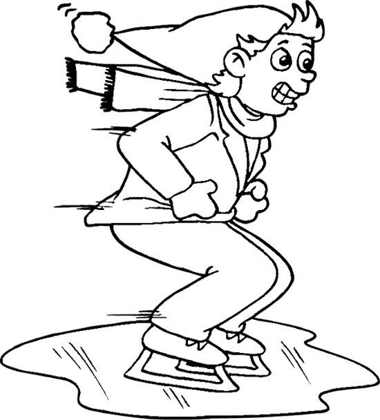 550x608 The Boy Ice Skating Coloring Page Ice Skating