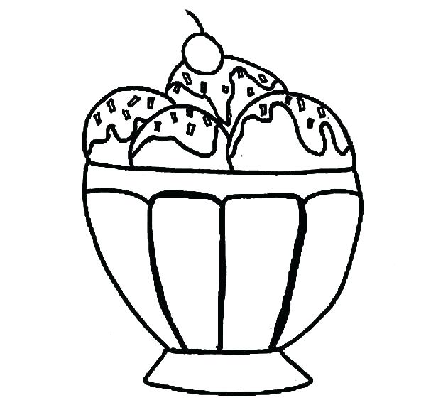 600x570 Ice Cream Cone Color Pages Sundae Coloring Page Printable
