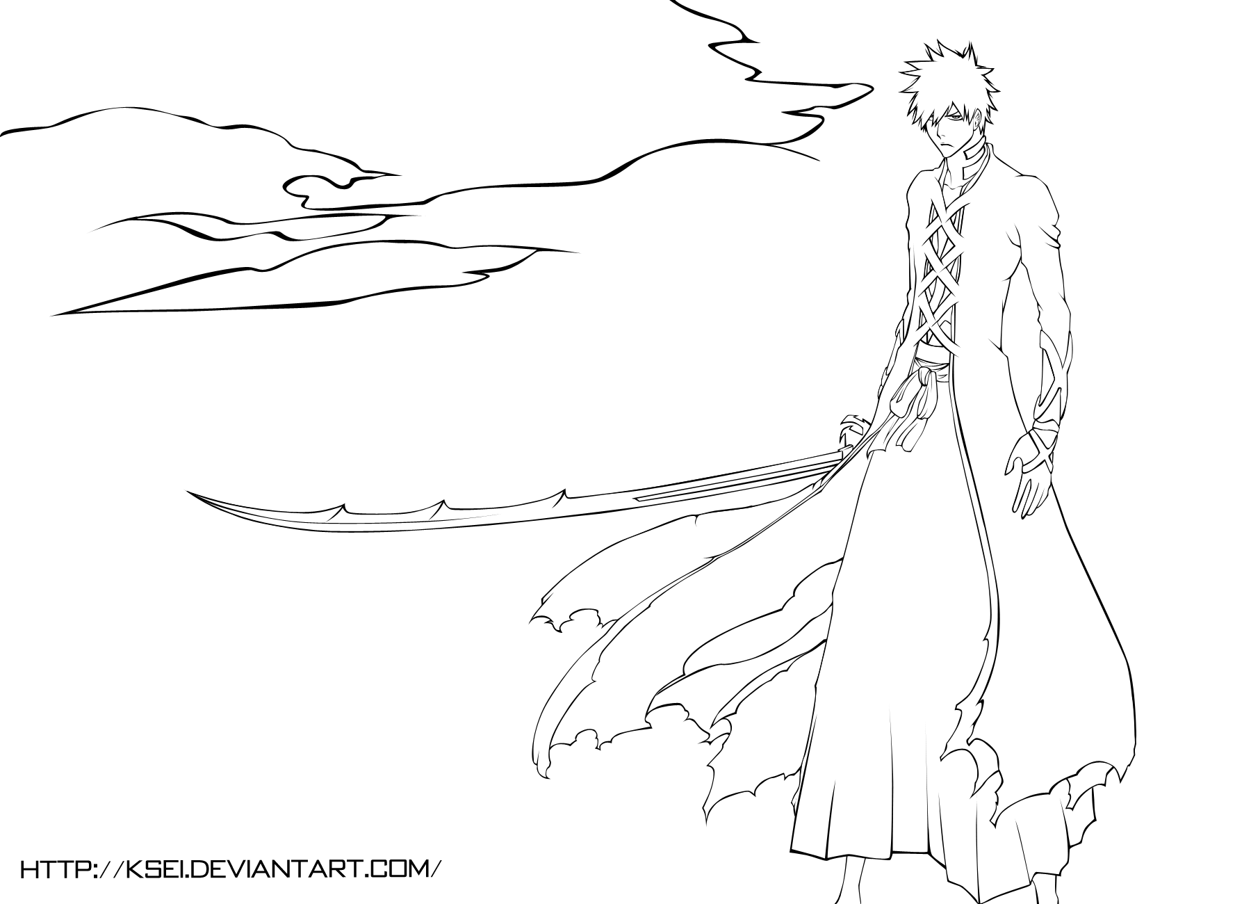 1800x1300 Ichigo Bankai Coloring Pages How To Draw Anime