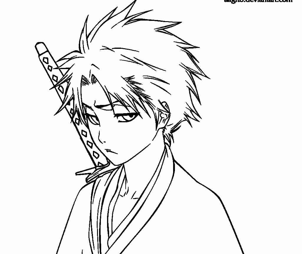 1024x864 Competitive Bleach Ichigo Coloring Pages Hichigo Anime Manga