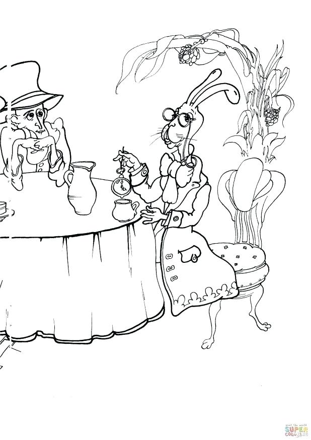 618x874 Mad Hatter Coloring Pages In Addition To Click To See Printable
