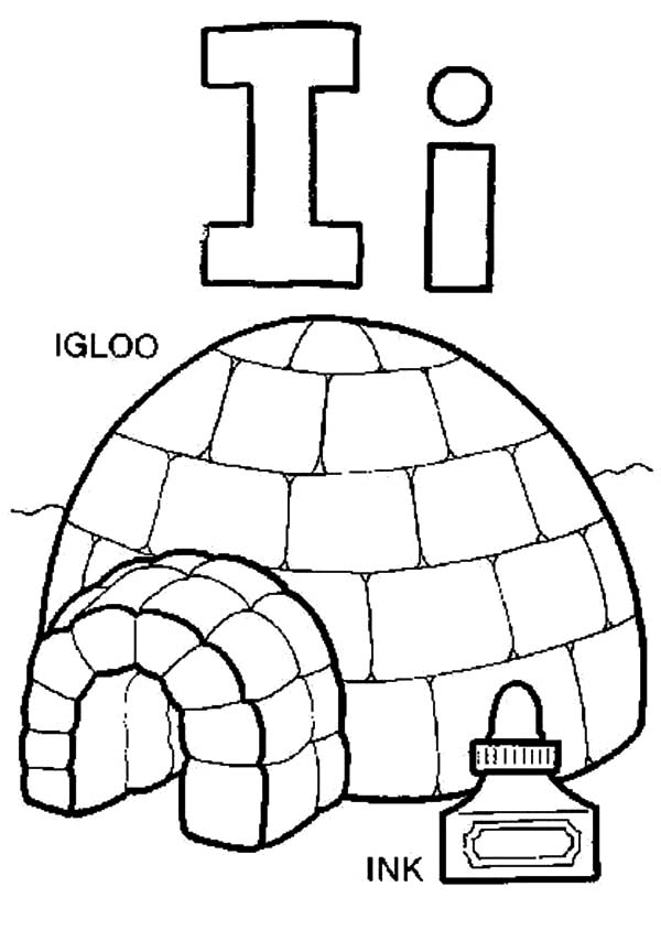 600x844 I Coloring Sheets Igloo Represent Letter I Coloring Pages Bulk