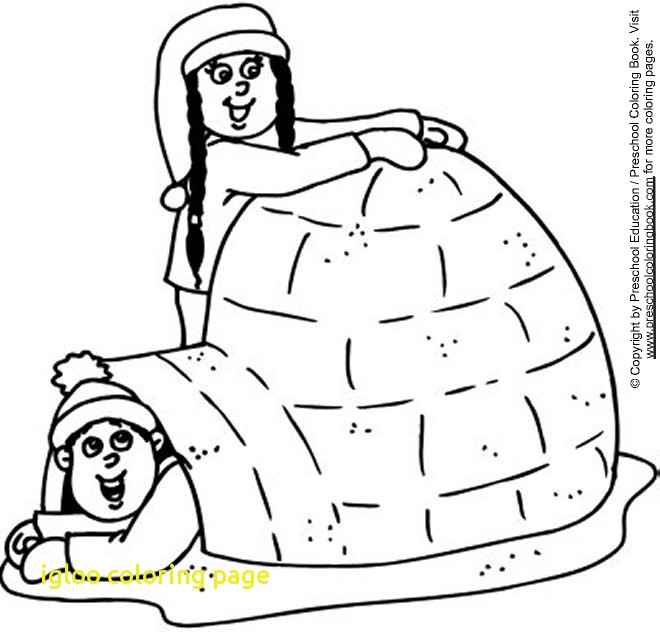 660x632 Igloo Coloring Page With Best S Of Igloo Coloring Pages Preschool