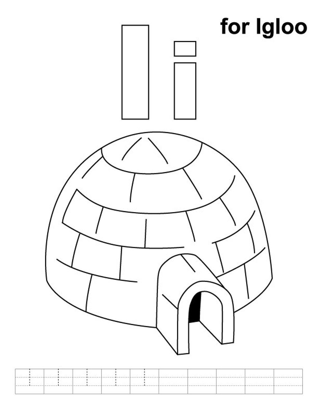 1022x1323 Alphabet Coloring Igloo Coloring Pages Alphabet I Igloo Coloring